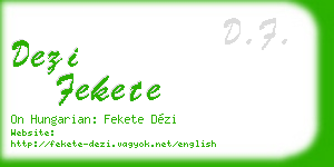 dezi fekete business card